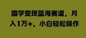 国学变现蓝海赛道,月入1W+,小白轻松操作【揭秘】|淘骐网赚资源库