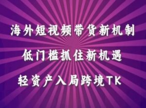 海外短视频Tiktok带货新机制,低门槛抓住新机遇,轻资产入局跨境TK|淘骐网赚资源库