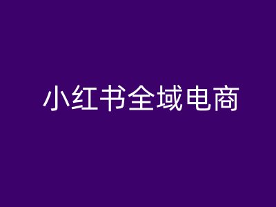 小红书全域电商，小红书电商教程|淘骐网赚资源库