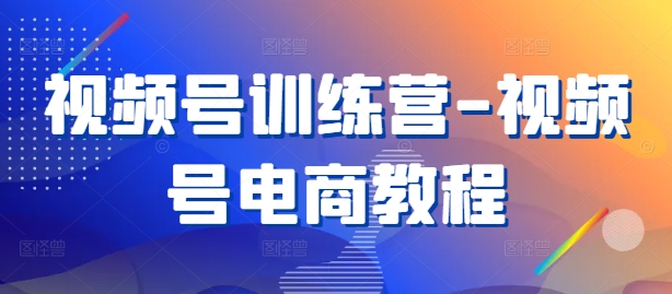 视频号训练营-视频号电商教程|淘骐网赚资源库