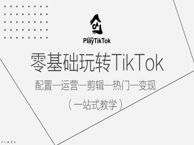 零基础玩转TikTok，配置一运营一剪辑一热门一变现，一站式教学|淘骐网赚资源库