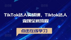TikTok达人实战课,Tiktok达人变现全套流程|淘骐网赚资源库