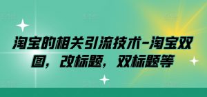 淘宝的相关引流技术-淘宝双图，改标题，双标题等|淘骐网赚资源库