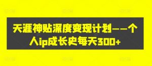 天涯神贴深度变现计划——个人ip成长史每天300+【揭秘】|淘骐网赚资源库
