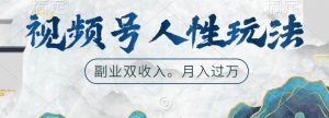 视频号人性玩法，让你起号，广告双份收入，副业好选择【揭秘】|淘骐网赚资源库