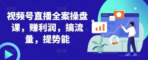 视频号直播全案操盘课,赚利润,搞流量,提势能|淘骐网赚资源库