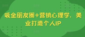 吸金朋友圈+营销心理学，美业打造个人IP|淘骐网赚资源库