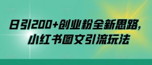 日引200+创业粉全新思路,小红书图文引流玩法【揭秘】|淘骐网赚资源库