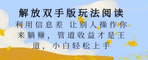 解放双手版玩法阅读,利用信息差让别人操作你来躺Z,管道收益才是王道,小白轻松上手【揭秘】|淘骐网赚资源库