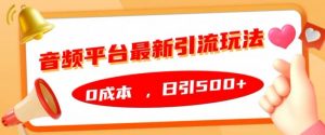 音频平台最新引流玩法,0成本,日引500+【揭秘】|淘骐网赚资源库