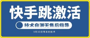 快手账号跳激活技术，技术自测|淘骐网赚资源库