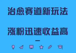 治愈赛道新玩法,治愈文案结合奶奶形象,涨粉迅速收益高【揭秘】|淘骐网赚资源库