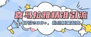 喜马拉雅精准引流,日引200+粉丝质量超高|淘骐网赚资源库