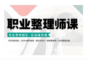 职业整理师培训(新版),实战操作课|淘骐网赚资源库