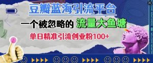豆瓣蓝海引流平台,一个被忽略的流量大鱼塘,单日精准引流创业粉100+|淘骐网赚资源库