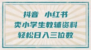 抖音小红书卖小学生教辅资料,操作简单,小白也能轻松上手,一个月利润1W+|淘骐网赚资源库