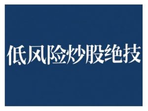 2024低风险股票实操营，低风险，高回报|淘骐网赚资源库