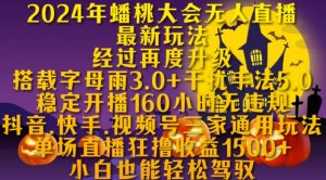 2024年蟠桃大会无人直播最新玩法,稳定开播160小时无违规,抖音、快手、视频号三家通用玩法【揭秘】|淘骐网赚资源库