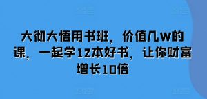 大彻大悟用书班,价值几W的课,一起学12本好书,让你财富增长10倍|淘骐网赚资源库