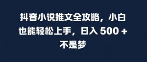 抖音小说推文全攻略,小白也能轻松上手,日入 5张+ 不是梦【揭秘】|淘骐网赚资源库