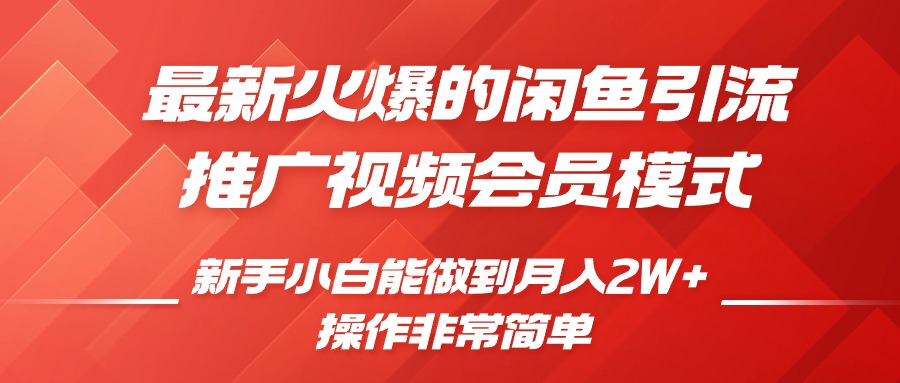 闲鱼引流推广影视会员,0成本就可以操作,新手小白月入过W+【揭秘】|淘骐网赚资源库