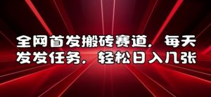 全网首发搬砖赛道,每天发发任务,轻松日入几张【揭秘】|淘骐网赚资源库