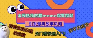 全网热推的猫咪搞笑视频,引发爆笑故事风潮,多平台适用,轻松实现日入四位数,无门槛快速入门!|淘骐网赚资源库