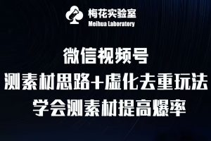 视频号连怼技术-测素材思路和上下虚化去重玩法-梅花实验室社群专享|淘骐网赚资源库