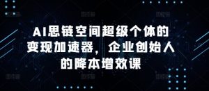 AI思链空间超级个体的变现加速器,企业创始人的降本增效课|淘骐网赚资源库