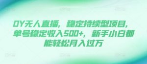 DY无人直播,稳定持续型项目,单号稳定收入500+,新手小白都能轻松月入过万【揭秘】|淘骐网赚资源库