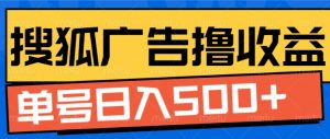 搜狐视频广告全自动撸收益,单号日入5张【揭秘】|淘骐网赚资源库