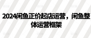 2024闲鱼正价起店运营,闲鱼整体运营框架|淘骐网赚资源库