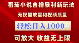 番茄小说自撸暴利新玩法，无视播放量，轻松日入1k，可放大，收益无上限【揭秘】|淘骐网赚资源库