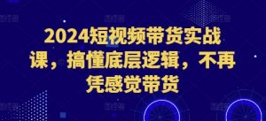 2024短视频带货实战课,搞懂底层逻辑,不再凭感觉带货|淘骐网赚资源库