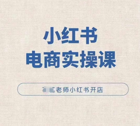 小红薯电商实操课，小红书开店实操必学课|淘骐网赚资源库