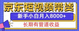 京东短视频带货新玩法,长期管道收益,新手也能月入8000+|淘骐网赚资源库