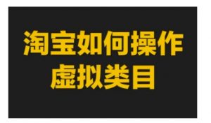淘宝如何操作虚拟类目，淘宝虚拟类目玩法实操教程|淘骐网赚资源库