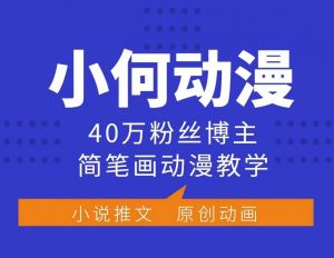 小何动漫简笔画动漫教学,40万粉丝博主课程,可做伙伴计划、分成计划、接广告等|淘骐网赚资源库