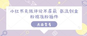 小红书无限评论不屏蔽 截流创业粉精准粉插件|淘骐网赚资源库