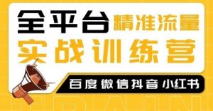 全平台精准流量实战训练营，百度微信抖音小红书SEO引流教程|淘骐网赚资源库