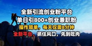 全新引流创业粉平台 单日引800+,创业兼职粉,操作简单,每天仅需8分钟【仅揭秘】|淘骐网赚资源库