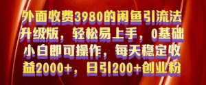 外面收费3980的闲鱼引流法,轻松易上手,0基础小白即可操作,日引200+创业粉的保姆级教程【揭秘】|淘骐网赚资源库