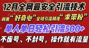 12 月份全网最安全引流创业粉技术来袭,不封号不废号,有操作就有流量【揭秘】|淘骐网赚资源库