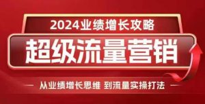 2024超级流量营销,2024业绩增长攻略,从业绩增长思维到流量实操打法|淘骐网赚资源库