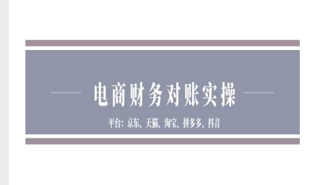 电商财务对账实操-京东天猫淘宝拼多多抖音电商财务对账|淘骐网赚资源库
