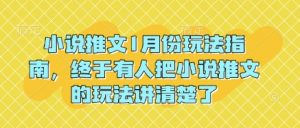 小说推文1月份玩法指南，终于有人把小说推文的玩法讲清楚了!|淘骐网赚资源库