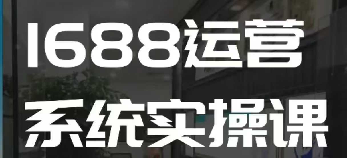 1688高阶运营系统实操课,快速掌握1688店铺运营的核心玩法|淘骐网赚资源库
