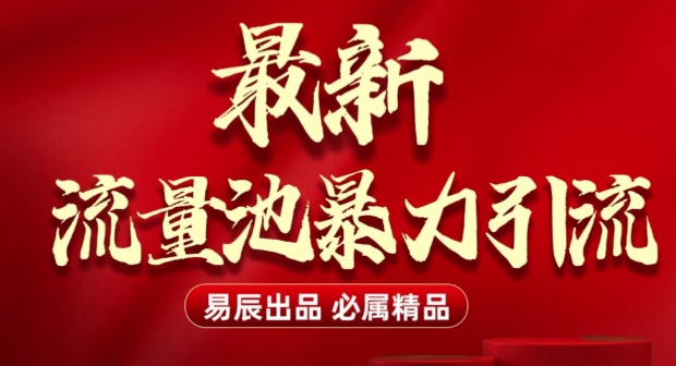 最新“流量池”无门槛暴力引流(全网首发)日引500+|淘骐网赚资源库