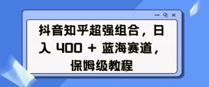 抖音知乎超强组合,日入4张, 蓝海赛道,保姆级教程|淘骐网赚资源库