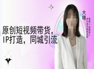原创短视频带货,IP打造,同城引流-大晴自媒体教程|淘骐网赚资源库